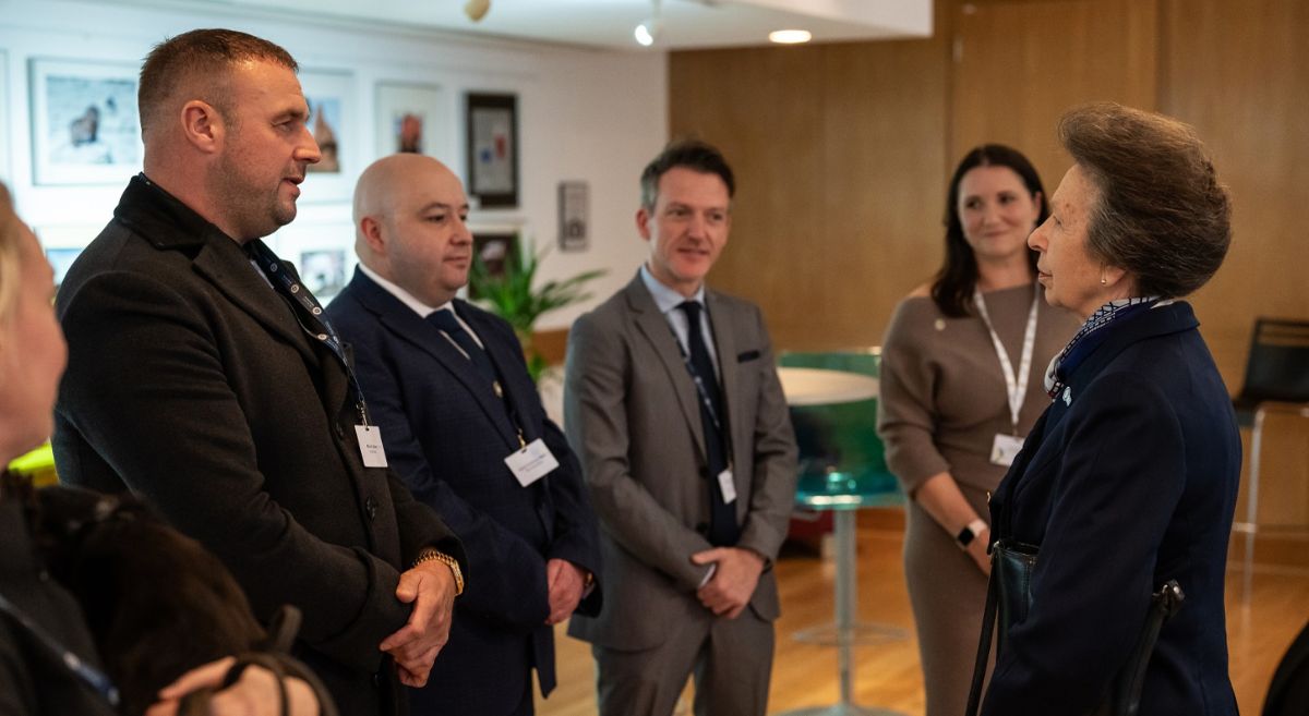 Picture of Ross Harvey meeting Princess Anne